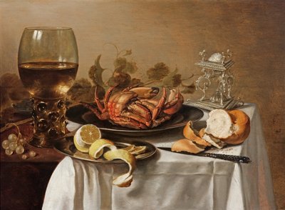 Nature morte avec un roemer, un crabe et un citron pelé - Pieter Claesz